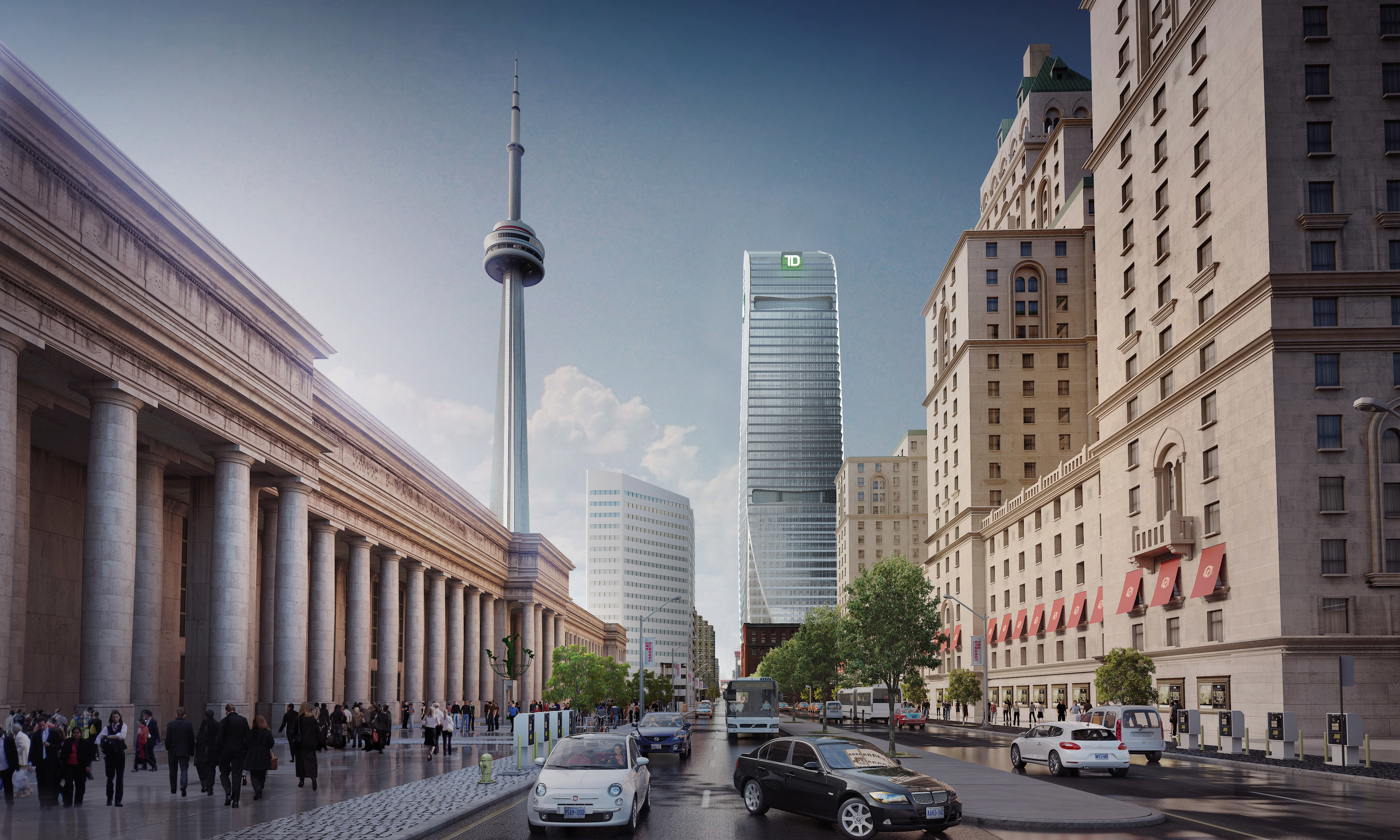 Cadillac Fairview et la Société ontarienne de gestion des placements accueillent le Groupe Banque TD dans leur prestigieux immeuble du 160 Front Street West (Groupe CNW/Cadillac Fairview)