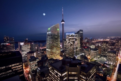 Vue aérienne du centre-ville de Toronto avec TD Terrace comme objectif principal